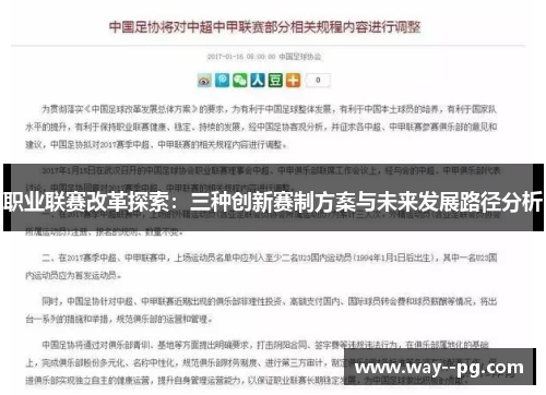 职业联赛改革探索：三种创新赛制方案与未来发展路径分析